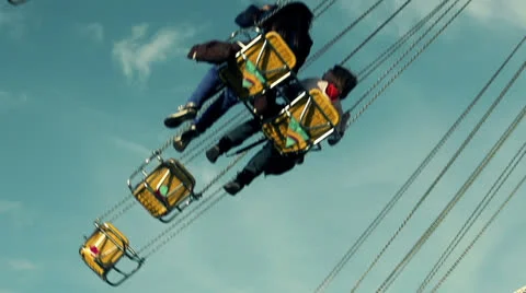 Chain swing ride on funfair Stock Footage 22676071