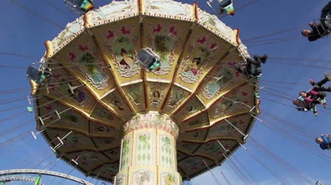 Chain swing ride on funfair Stock Footage 22676369
