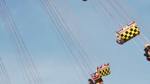 Chain swing ride on funfair Stock Footage 22676733