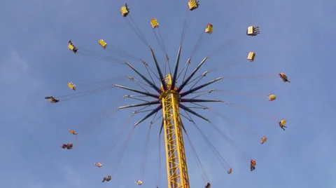 Chain swing ride on funfair Stock Footage 22676778