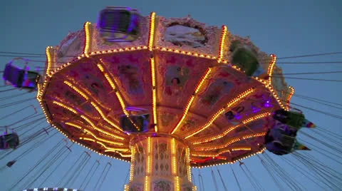 Chain swing ride on funfair Stock Footage 22676828