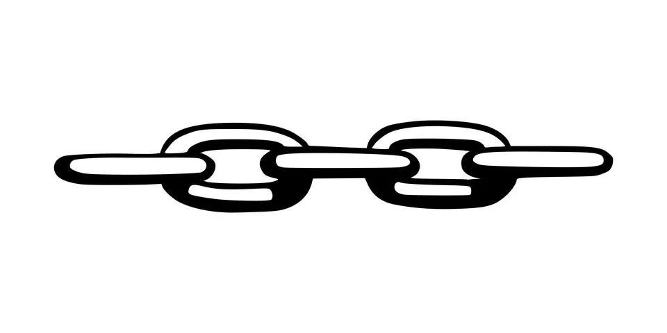 Chain as symbol of unity and cooperation. Sketch of metal chains. Vector Stock Illustration