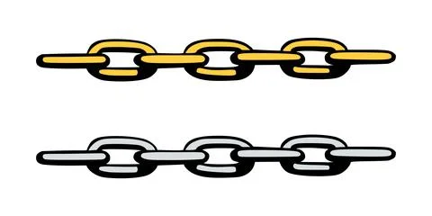 Chain as symbol of unity and cooperation. Sketch of metal chains. Vector Stock Illustration