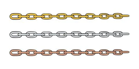 Chain as symbol of unity and cooperation. Sketch of metal chains. Vector Illustrazione stock