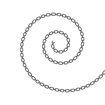 Chain torn twisted shape, Metal links repeat, Vector illustration isolated 스톡 일러스트