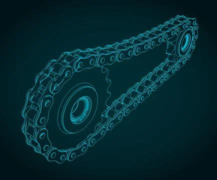 Chain transmission illustration Stock-Illustration