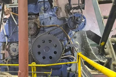 Chain Transmission Units in Sugarcane, Processing Plant 写真素材