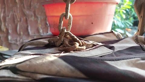 The chain was placed slowly Stock Footage 261914603