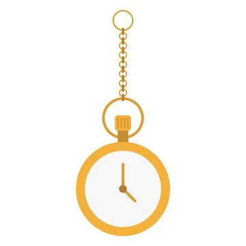 Chain watch flat clipart vector illustration Stock Illustration