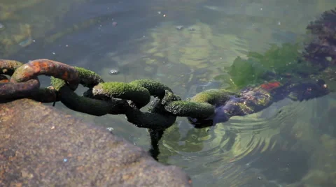 Chain in water Stock Footage 53132571