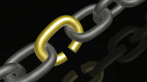 Chain with yellow link Stock Footage 104010632