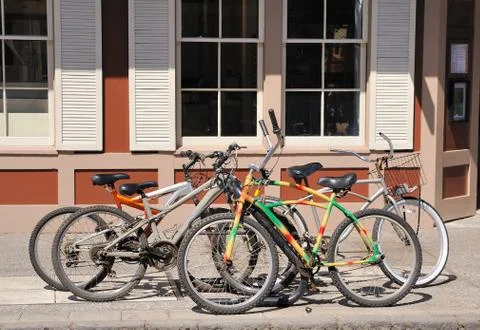 Chained Bicycles Foto stock