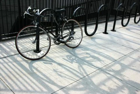 Chained bike Stock Photos