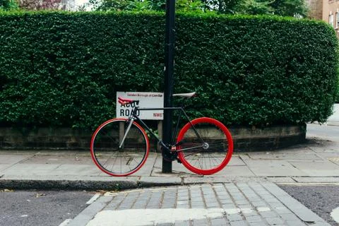 Chained bike Foto stock