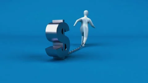 Chained to Debt Financial Burden and Slavery Concept Stock Footage 319981310
