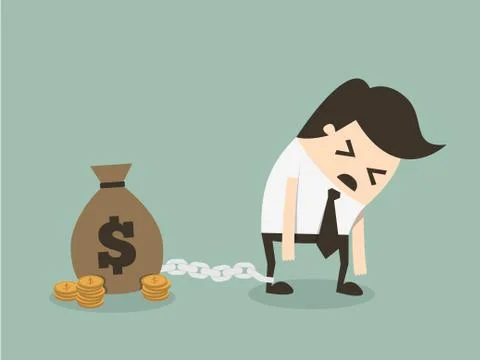 Chained To Dollar Coin Stock-Illustration