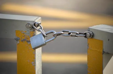 Chained gate Stock Photos