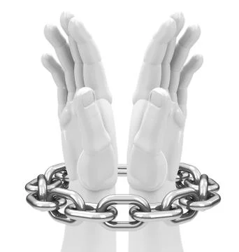 Chained hands Stock Illustration