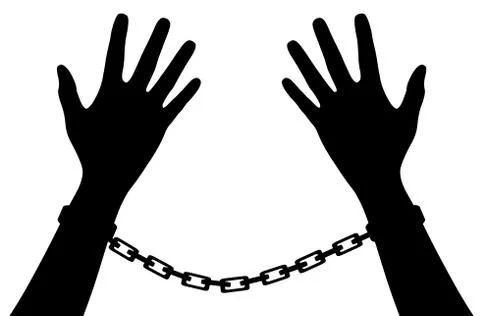 Chained Hands Stock Illustration