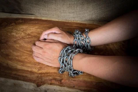 Chained hands Stock Photos