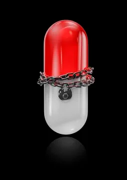 Chained pill Illustrazione stock