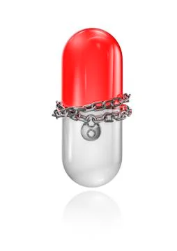 Chained pill Illustrazione stock