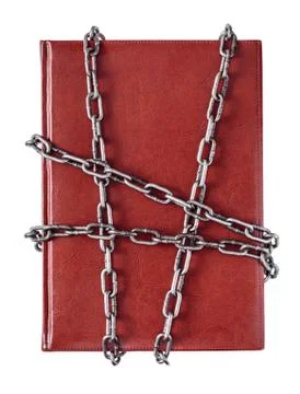 Chained red book isolated Fotos de archivo
