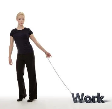 Chained to work Foto stock