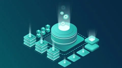 Chainlink currency animation Blockchain digital virtual Mining Rig Process 動画素材 276164662