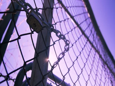 Chainlink Fence Low Angle Video stock 75915770
