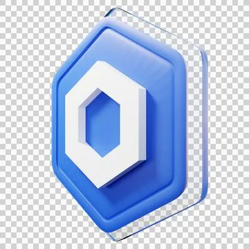 Chainlink (LINK) Badge Right View Crypto Isolated On White Background Blockchain Illustration