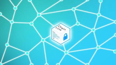Chainlink Simple Blue Network Background Concept Stock Illustration