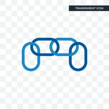 Chainlink vector icon isolated on transparent background, chainlink logo desi Illustrazione stock