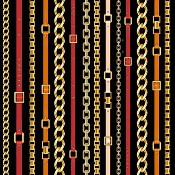 Chains and belts print Stock Illustration