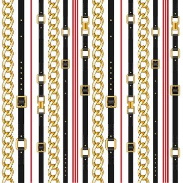 Chains and black belts Stock Illustration
