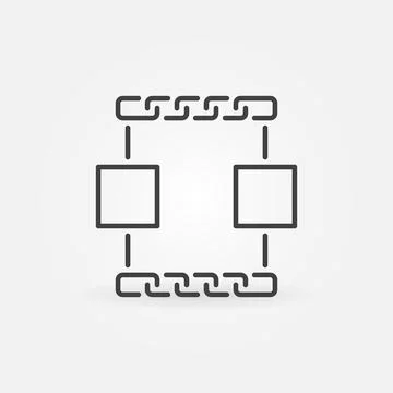 Chains and Blocks - Blockchain Technology vector icon Stock Illustration