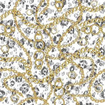 Chains and leopard skin Stock Illustration