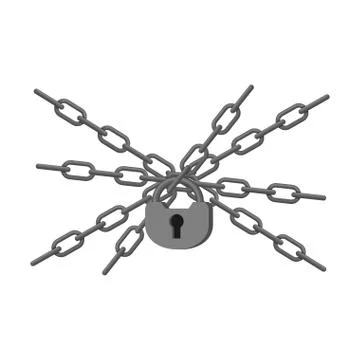 Chains and lock isolated. protection concept. Vector illustration Stock Illustration