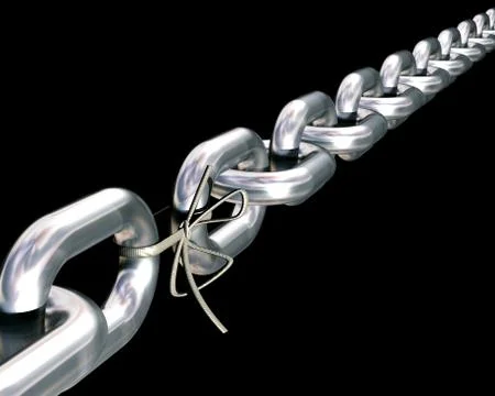 Chains are only as strong as their weakest link. Stock Illustration