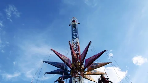 The chains carousel and blue sky Stock Footage 47069161