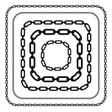 Chains, chain link shapes isolated. Various versions. Editable vector. Stock Illustration