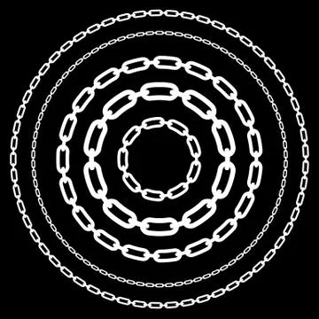 Chains, chain link shapes isolated. Various versions. Editable vector. Stock Illustration