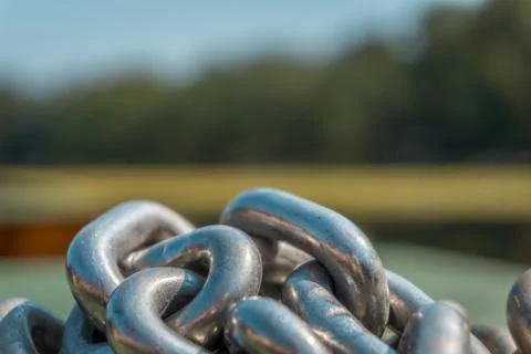 Chains on a dinghy boat Stock Photos