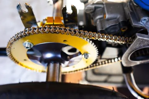 Chains in the engine automotive. Object or transportation concept. Stock Photos