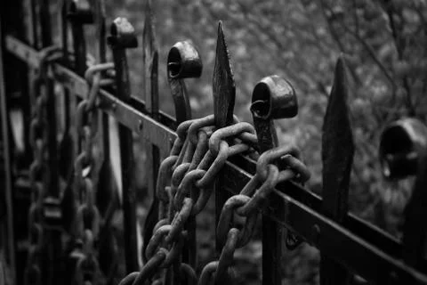Chains on a Fence Stock Photos