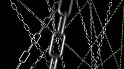 Chains Fly Through Looping Animated Background Stock Footage