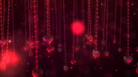 Chains with hearts on red backround Video stock 117000720