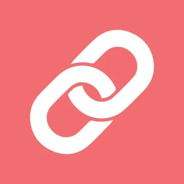 Chains icon. For websites and apps. Image on red background. Flat line vector Stock Illustration