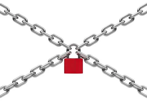 Chains with lock Stock Illustration