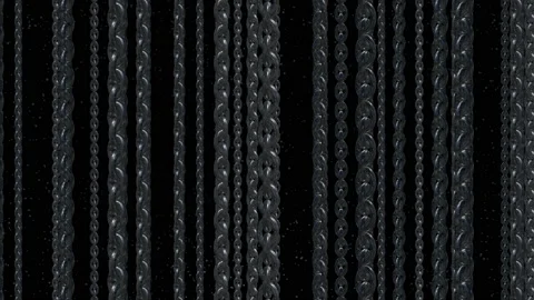 Chains. Many steel chains rotate and float in the frame. Stock Footage 141282098